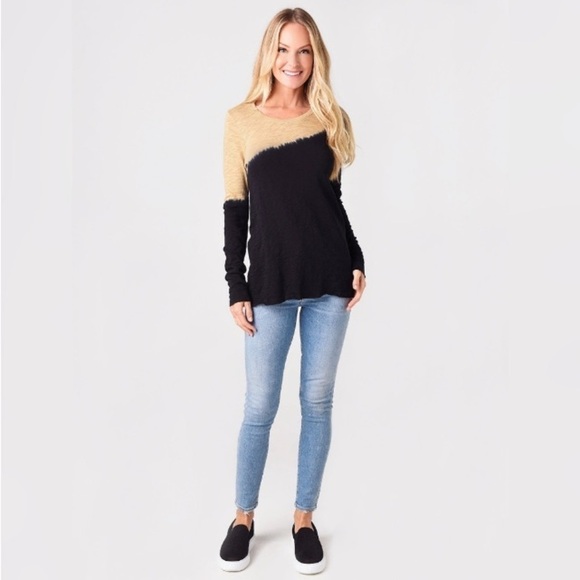 ATM Slub Jersey Long Sleeve Destroyed Wash Cotton T-shirt Everyday Colorblock - Picture 1 of 15